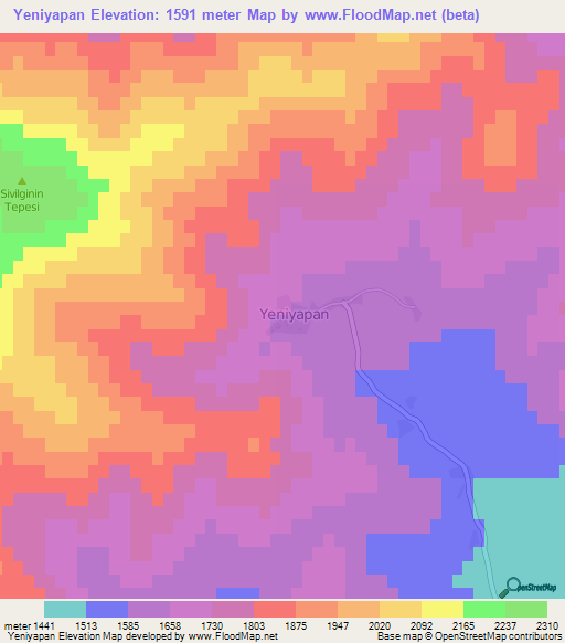 Yeniyapan,Turkey Elevation Map