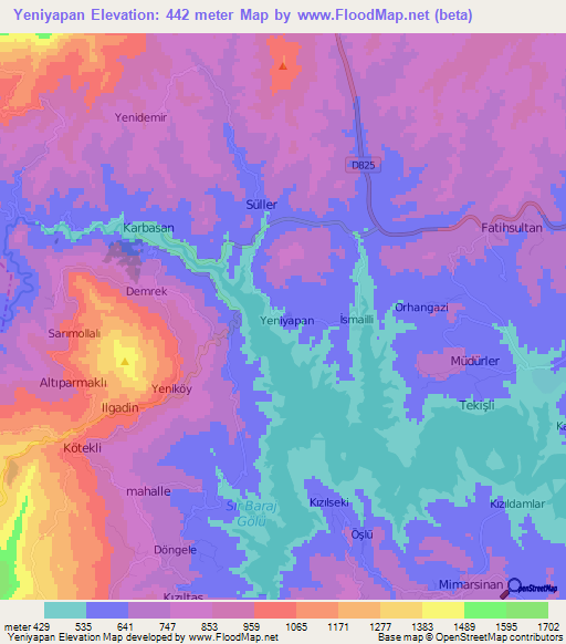 Yeniyapan,Turkey Elevation Map