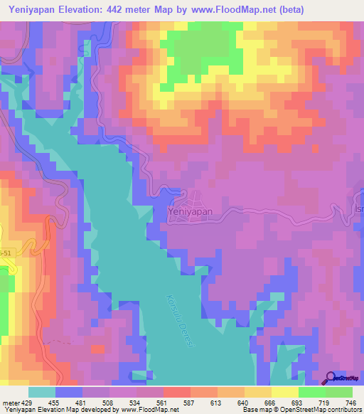 Yeniyapan,Turkey Elevation Map