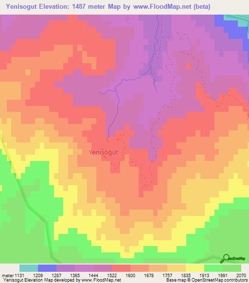 Yenisogut,Turkey Elevation Map