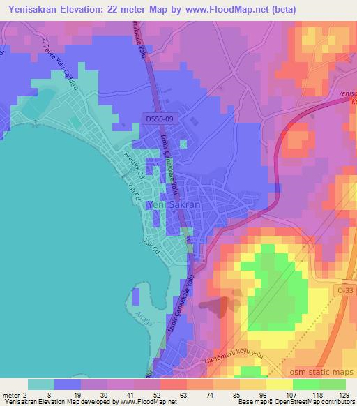 Yenisakran,Turkey Elevation Map