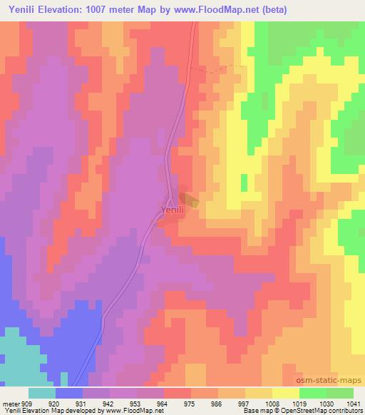 Yenili,Turkey Elevation Map