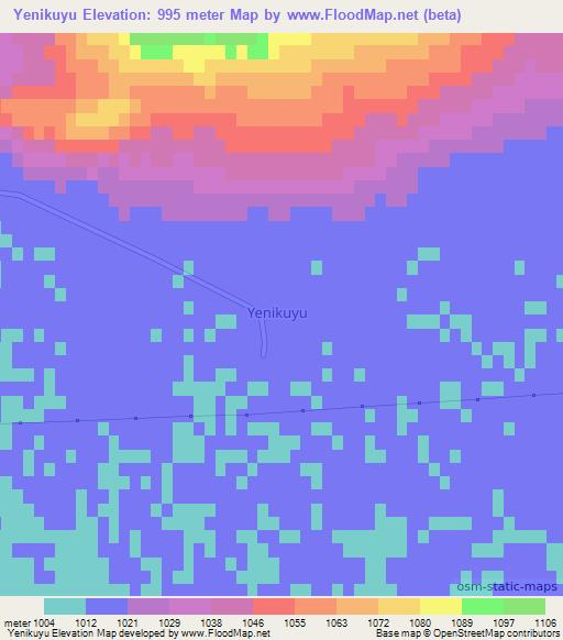 Yenikuyu,Turkey Elevation Map