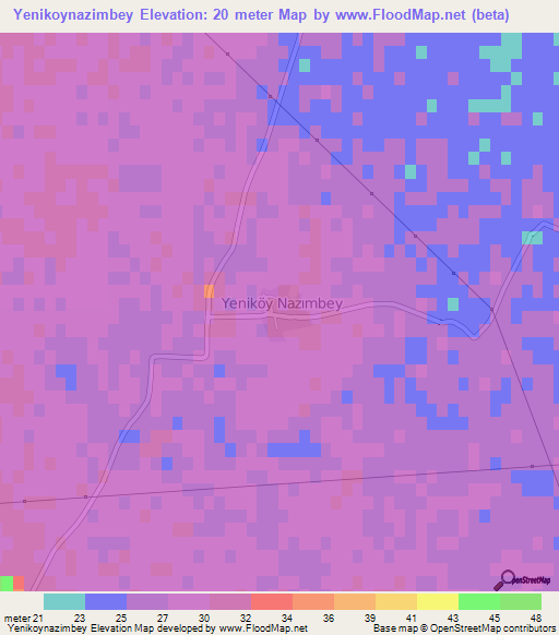 Yenikoynazimbey,Turkey Elevation Map