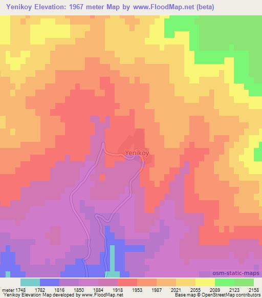 Yenikoy,Turkey Elevation Map