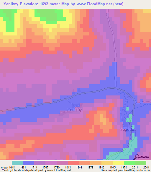 Yenikoy,Turkey Elevation Map