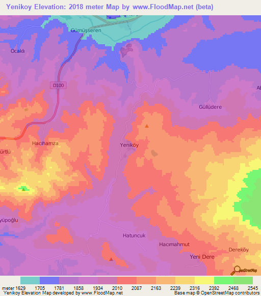 Yenikoy,Turkey Elevation Map