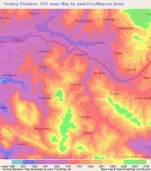 Yenikoy,Turkey Elevation Map