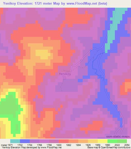 Yenikoy,Turkey Elevation Map