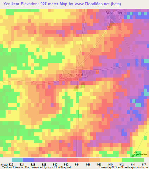 Yenikent,Turkey Elevation Map