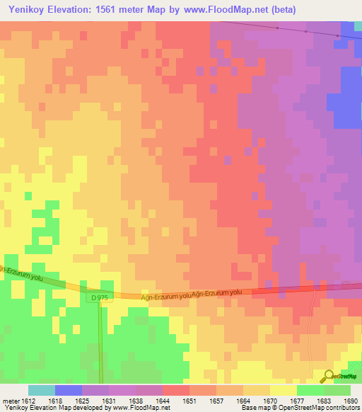 Yenikoy,Turkey Elevation Map