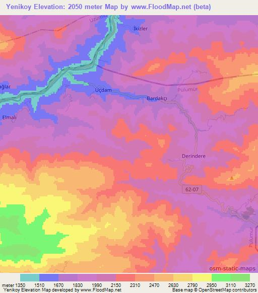 Yenikoy,Turkey Elevation Map