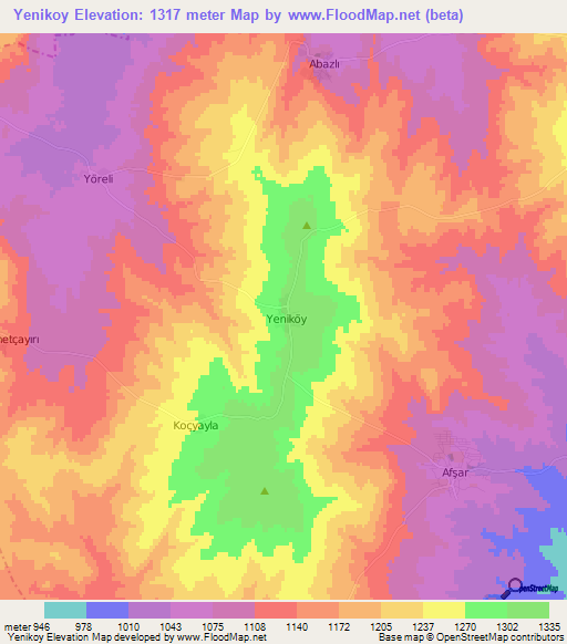 Yenikoy,Turkey Elevation Map