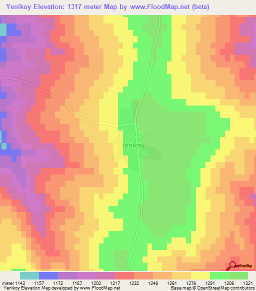 Yenikoy,Turkey Elevation Map