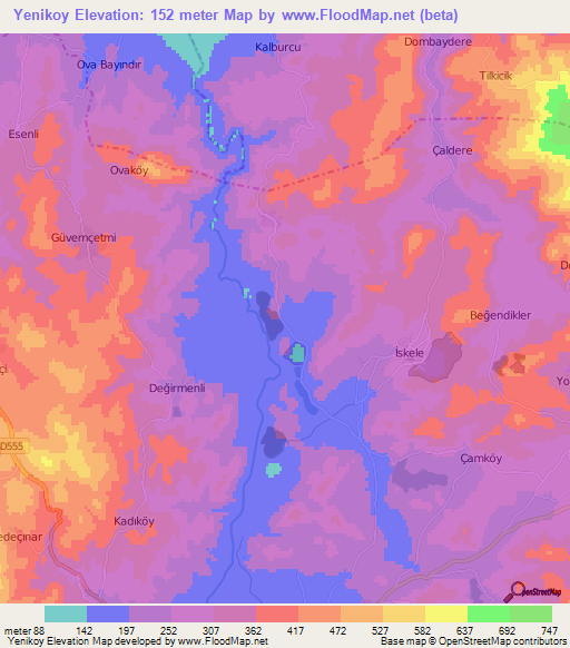 Yenikoy,Turkey Elevation Map