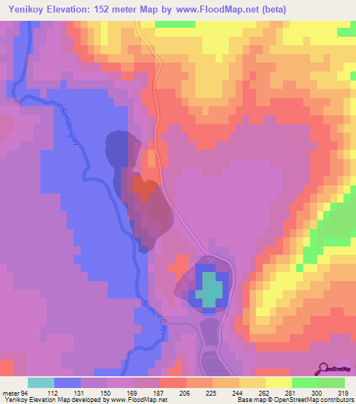 Yenikoy,Turkey Elevation Map