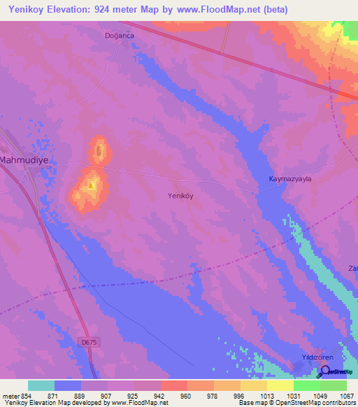 Yenikoy,Turkey Elevation Map