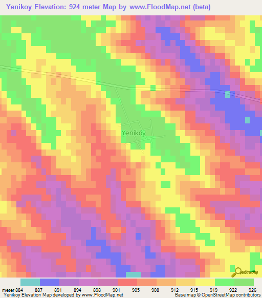 Yenikoy,Turkey Elevation Map