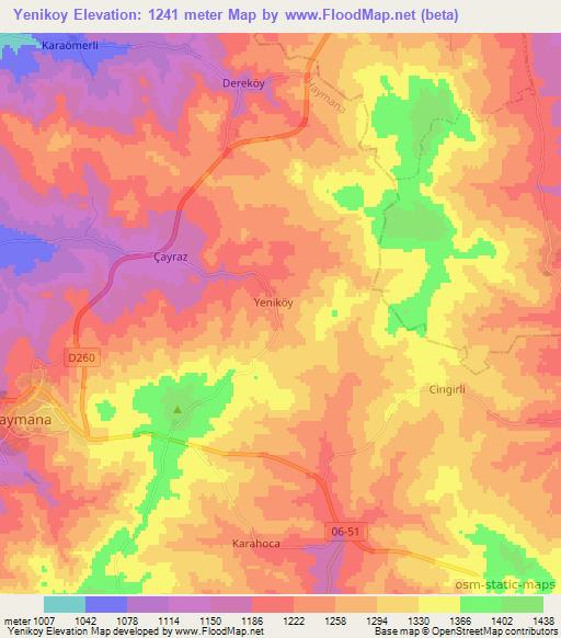 Yenikoy,Turkey Elevation Map