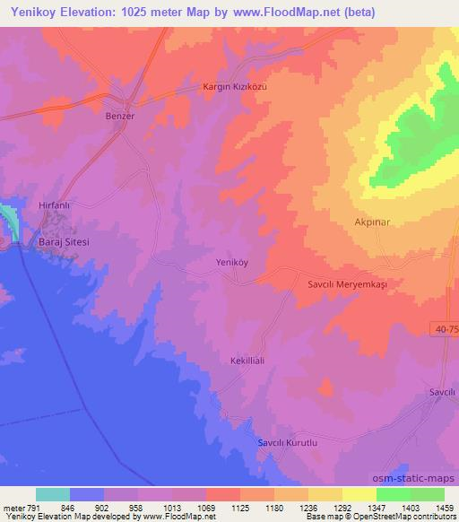 Yenikoy,Turkey Elevation Map