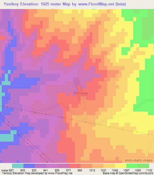 Yenikoy,Turkey Elevation Map