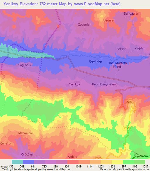 Yenikoy,Turkey Elevation Map