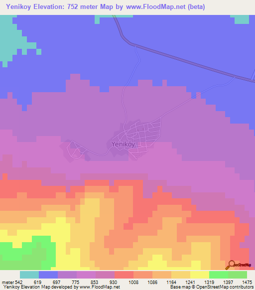 Yenikoy,Turkey Elevation Map