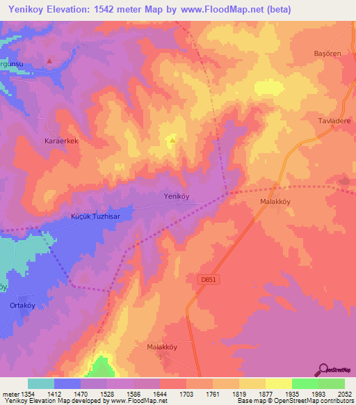 Yenikoy,Turkey Elevation Map