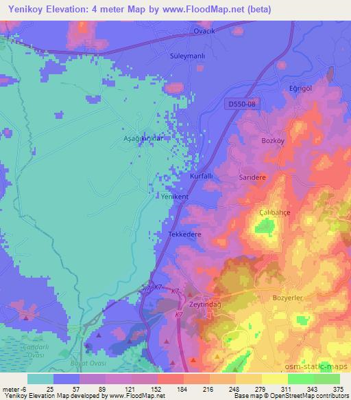 Yenikoy,Turkey Elevation Map