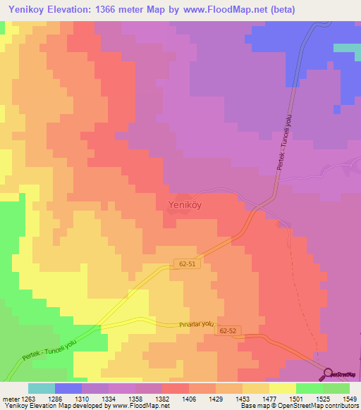 Yenikoy,Turkey Elevation Map