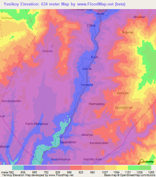 Yenikoy,Turkey Elevation Map