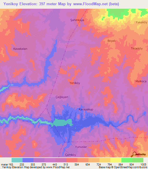 Yenikoy,Turkey Elevation Map