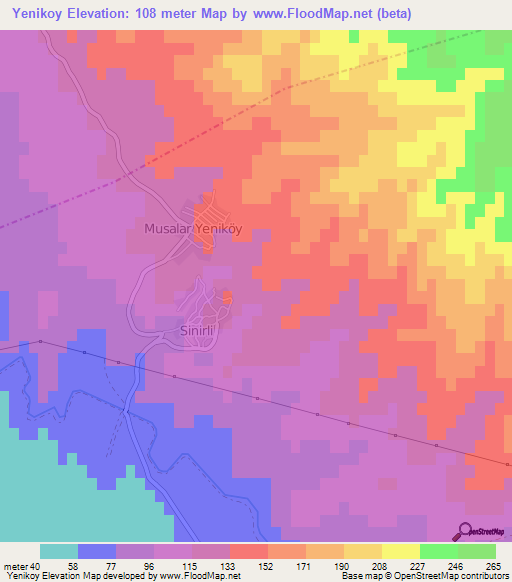 Yenikoy,Turkey Elevation Map