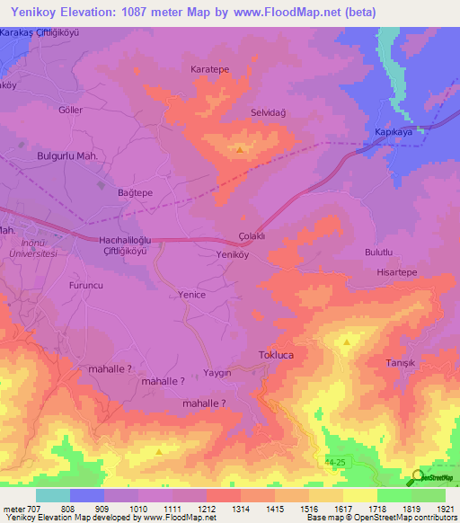 Yenikoy,Turkey Elevation Map