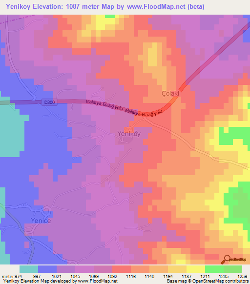 Yenikoy,Turkey Elevation Map