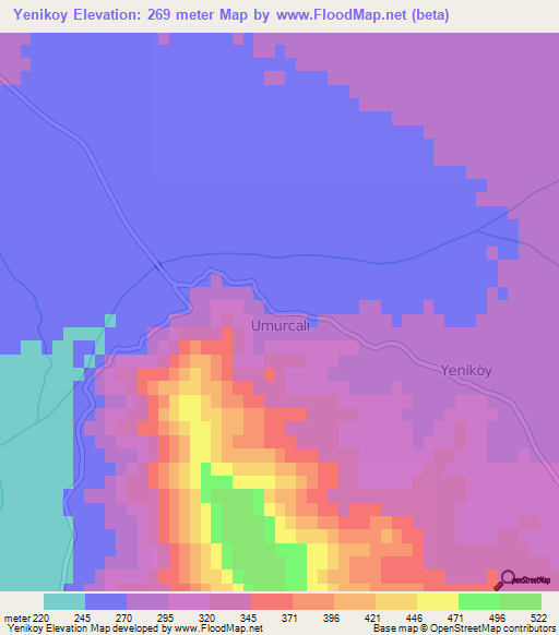 Yenikoy,Turkey Elevation Map