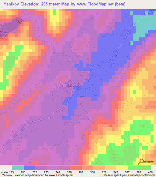 Yenikoy,Turkey Elevation Map