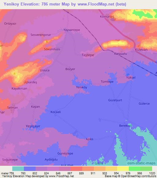 Yenikoy,Turkey Elevation Map