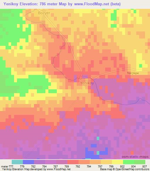 Yenikoy,Turkey Elevation Map