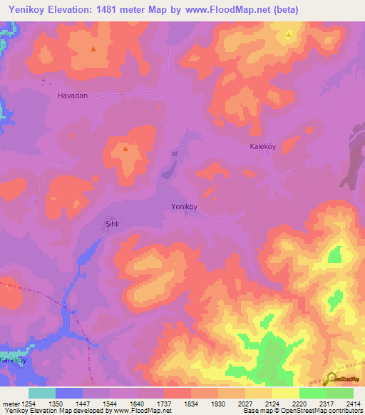 Yenikoy,Turkey Elevation Map