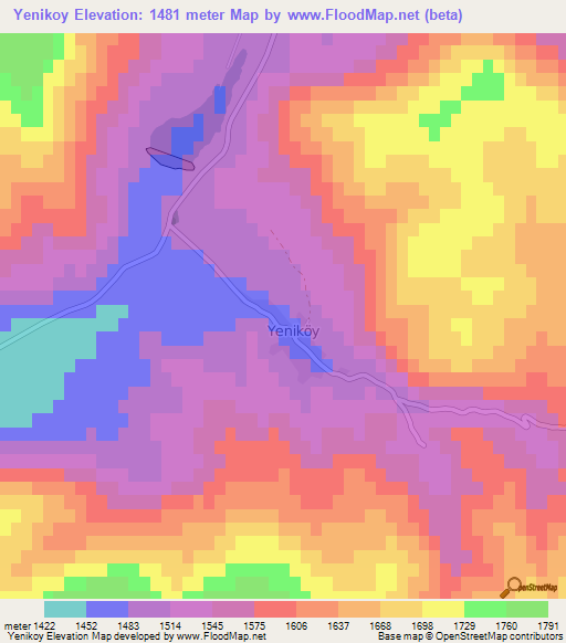 Yenikoy,Turkey Elevation Map