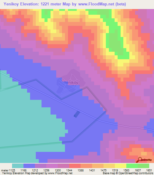 Yenikoy,Turkey Elevation Map