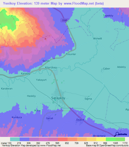 Yenikoy,Turkey Elevation Map