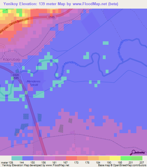 Yenikoy,Turkey Elevation Map