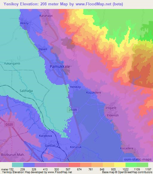 Yenikoy,Turkey Elevation Map