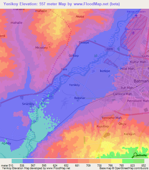 Yenikoy,Turkey Elevation Map