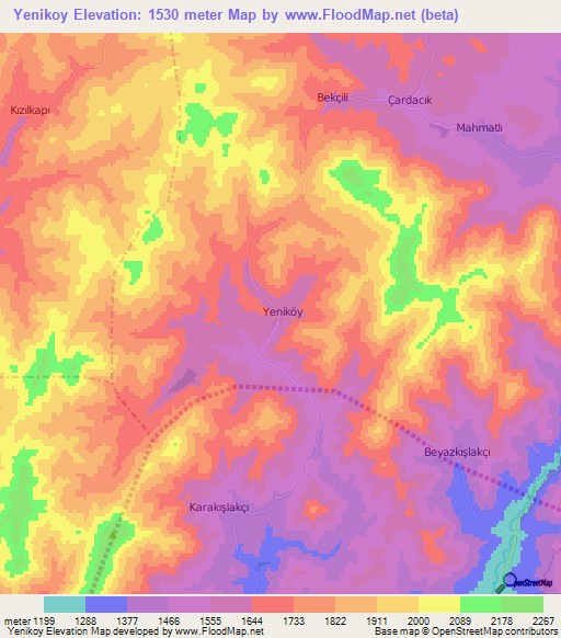 Yenikoy,Turkey Elevation Map