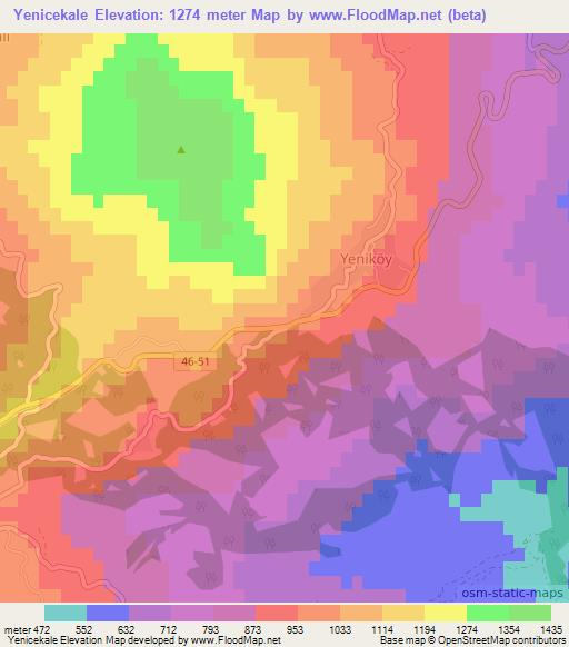 Yenicekale,Turkey Elevation Map