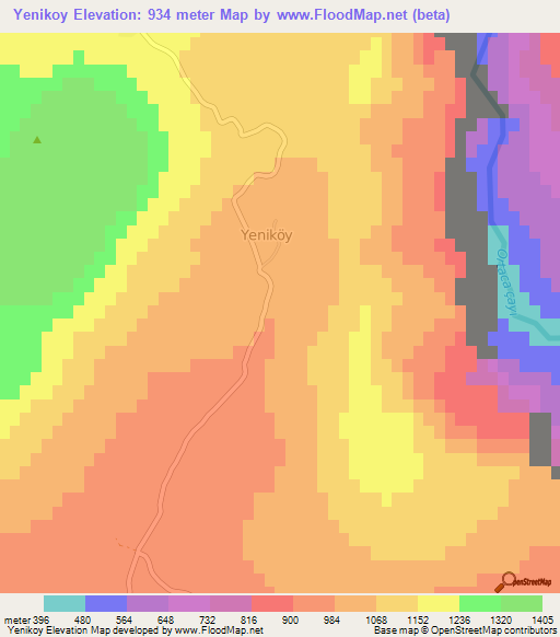 Yenikoy,Turkey Elevation Map