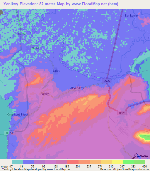 Yenikoy,Turkey Elevation Map